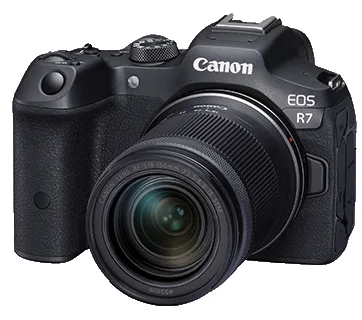 Canon EOS R7 mirrorless camera — genuine Canon India stock at Paras N Paras Canon Image Square, RP Road, Secunderabad